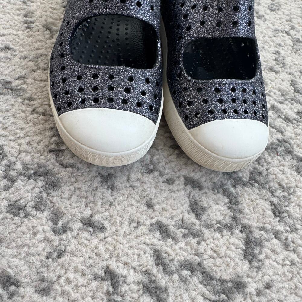 Native Dark Grey Bling Sparkle Mary Jane Shoes 11C - Picture 2 of 7